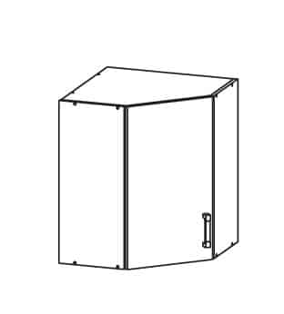 PLATE PLUS horní skříňka GNWU 60/72 - rohová, korpus wenge, dvířka bílá perlová