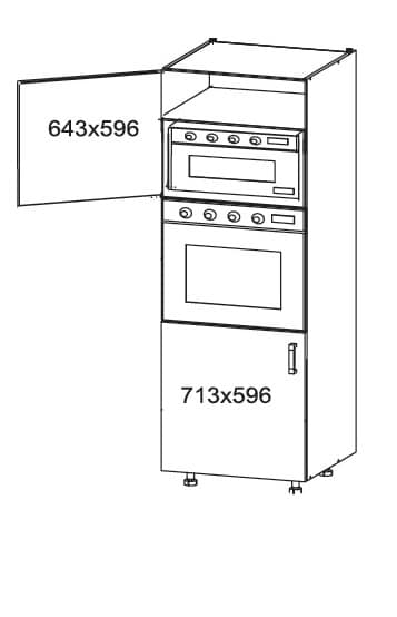 PLATE PLUS vysoká skříň DPS60/207, korpus wenge, dvířka bílá perlová