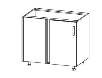 PLATE PLUS dolní rohová skříňka DNW 105/82, korpus congo, dvířka světle šedá
