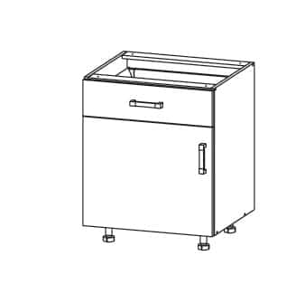 PLATE PLUS dolní skříňka D1S 60 SMARTBOX, korpus congo, dvířka světle šedá