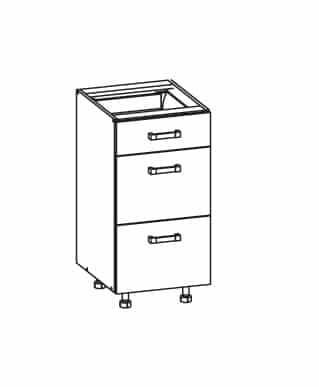 PLATE PLUS dolní skříňka D3S 40 SMARTBOX, korpus bílá alpská, dvířka světle šedá