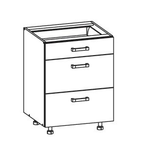 PLATE PLUS dolní skříňka D3S 60 SMARTBOX, korpus wenge, dvířka světle šedá