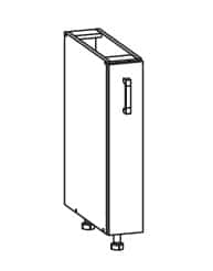 PLATE PLUS dolní skříňka DC15 cargo, korpus šedá grenola, dvířka světle šedá