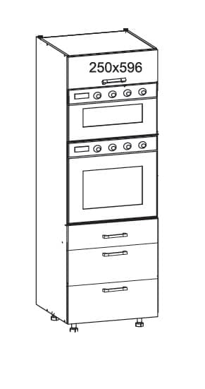 PLATE PLUS vysoká skříň DPS60/207 SMARTBOX O, korpus wenge, dvířka bílá perlová