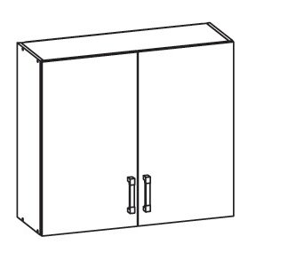 PLATE PLUS horní skříňka G80/72, korpus wenge, dvířka světle šedá