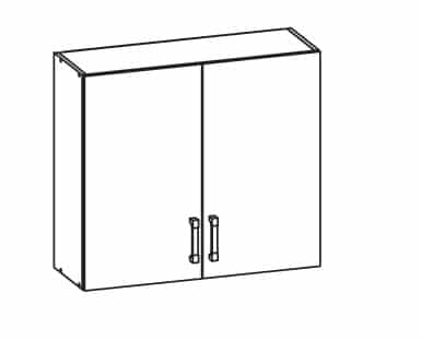 PLATE PLUS horní skříňka G80/72, korpus wenge, dvířka světle šedá