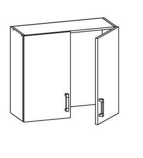PLATE PLUS horní skříňka GC80/72, korpus šedá grenola, dvířka světle šedá