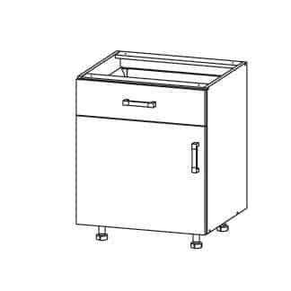 PLATE PLUS dolní skříňka D1S 60 SAMBOX, korpus congo, dvířka bílá perlová