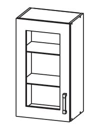 PLATE PLUS horní vitrína G40/72, korpus šedá grenola, dvířka bílá perlová