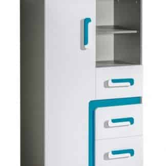 Komoda kombinovaná APETTITA 6, antracit/tyrkys