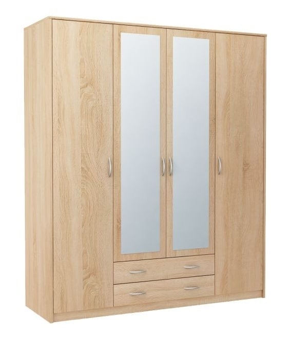 Šatní skříň VIKA 4D2S, dub sonoma