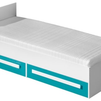 Postel 90x200 GULLIWER 11, bílá/tyrkys lesk