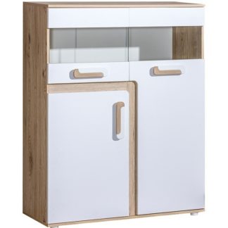 Komoda s barem APETTITA 16, dub jasný/bílá