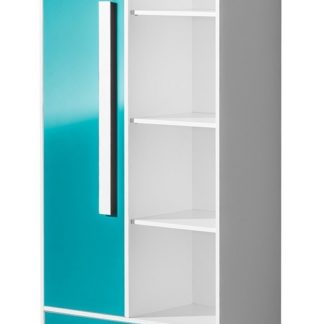 Kombinovaná skříň GULLIWER 3, bílá/tyrkys lesk