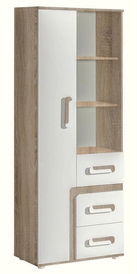 Skříň kombinovaná APETTITA 4, dub jasný/bílá