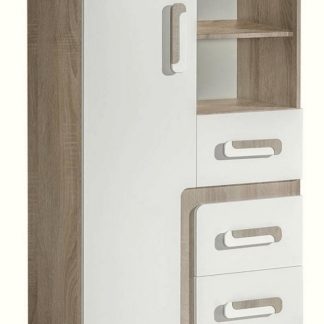 Komoda kombinovaná APETTITA 6, dub jasný/bílá
