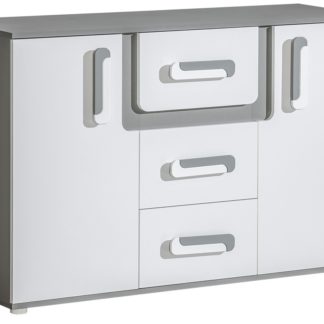 Komoda APETTITA 7, antracit/bílá