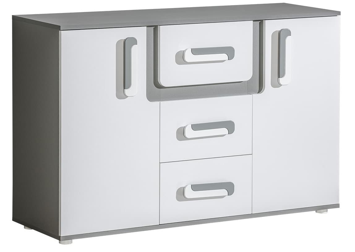 Komoda APETTITA 7, antracit/bílá