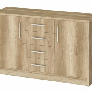 Komoda GENEWA 2, dub country šedý