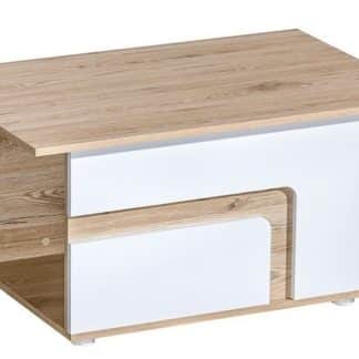 Konferenční stolek APETTITA 18, dub jasný/bílá