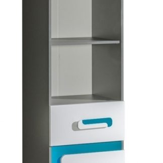 Regál se zásuvkami APETTITA 5, antracit/tyrkys