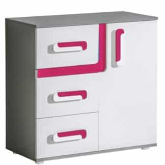 Komoda APETTITA 8, antracit/růžová