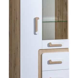 Vitrína APETTITA 15, dub jasný/bílá