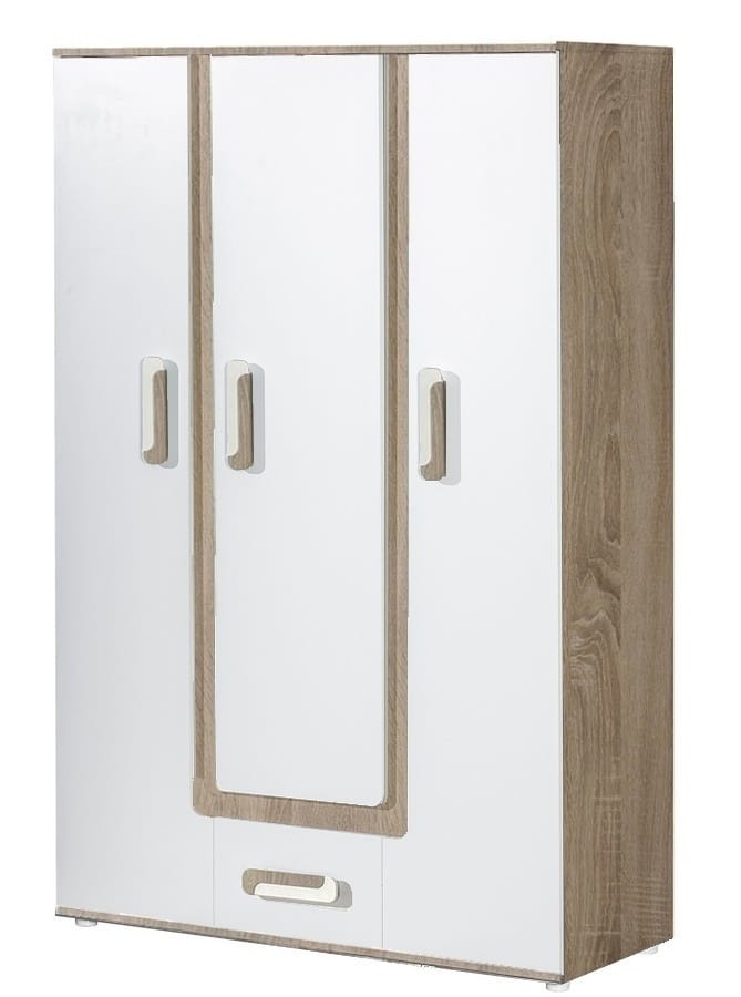 Šatní skříň APETTITA 19, dub jasný/bílá