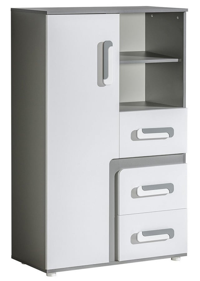 Komoda kombinovaná APETTITA 6, antracit/bílá