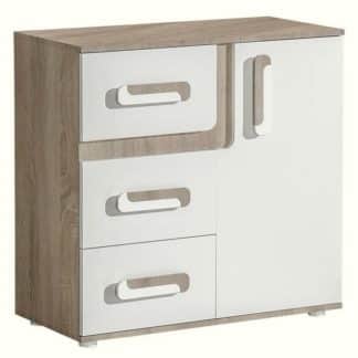 Komoda APETTITA 8, dub jasný/bílá