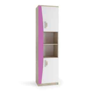 TENUS II regál 50 cm, dub sonoma/růžová/bílá