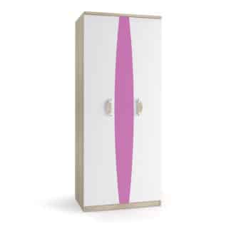 TENUS II šatní skříň, dub sonoma/růžová/bílá