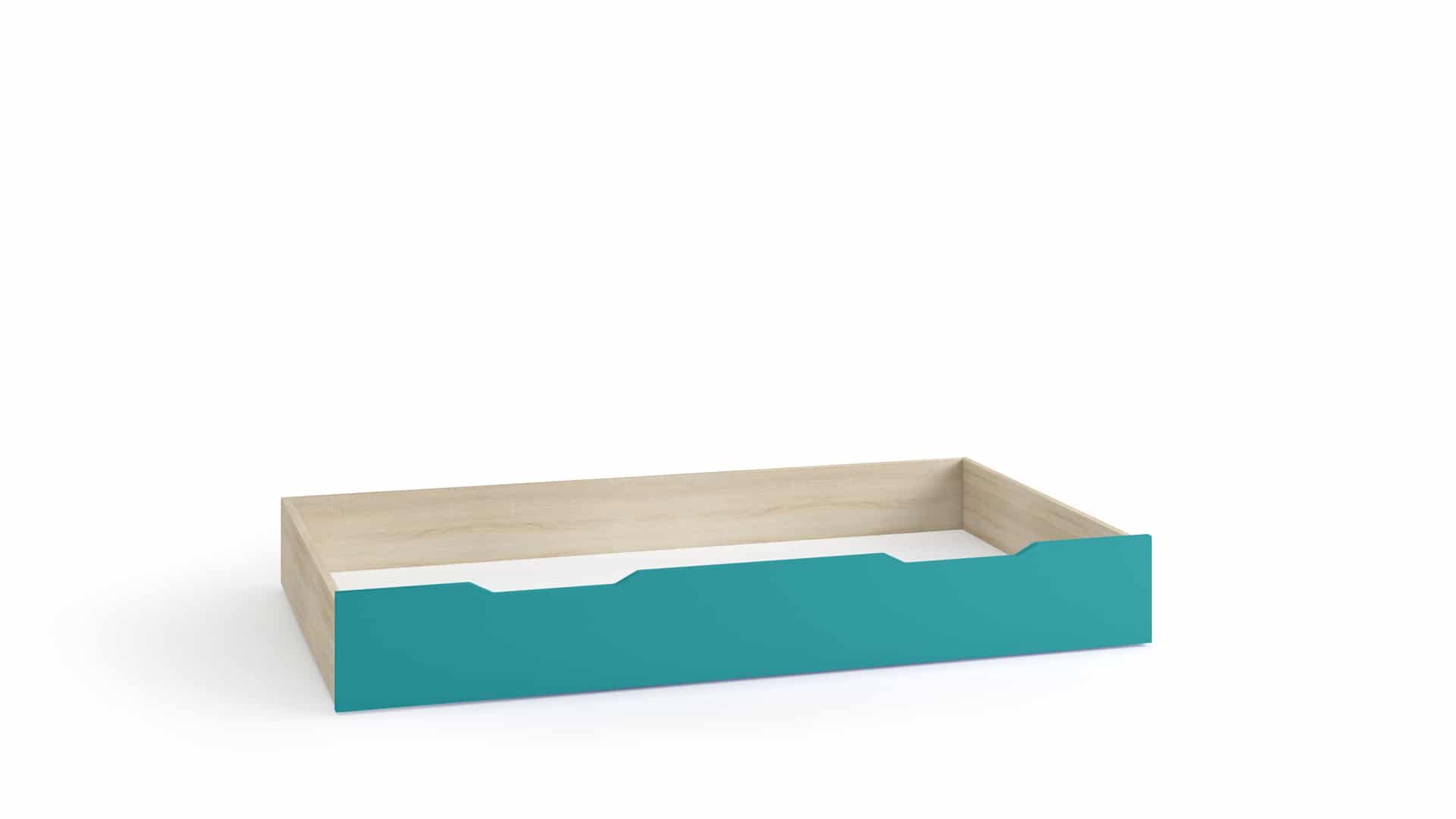 TENUS II úložný prostor pod postel 90 cm, dub sonoma/tyrkysová/bílá