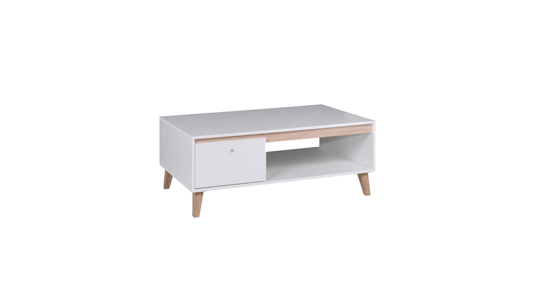 OVIEDO konferenční stolek, bílá//dub san remo světlý