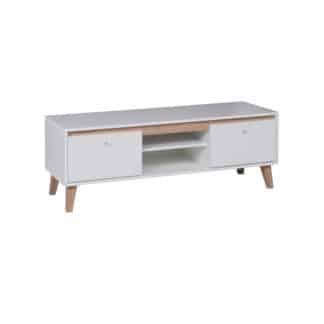 OVIEDO televizní stolek 135 cm, bílá/dub san remo světlý