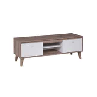 OVIEDO televizní stolek 135 cm, dub san remo tmavý/bílá