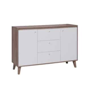 OVIEDO komoda II, dub san remo tmavý/bílá