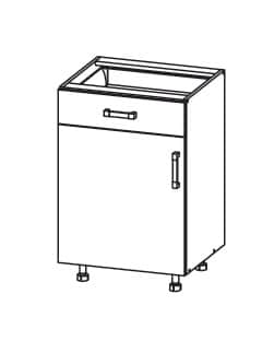 FIORE dolní skříňka D1S 50 SAMBOX, korpus congo, dvířka bílá supermat