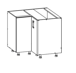 FIORE dolní rohová skříňka DNW 90/82, korpus wenge, dvířka bílá supermat