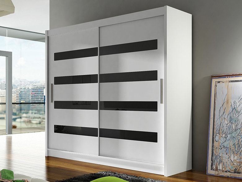 Šatní skříň BEGA XI, bílá/zrcadlo