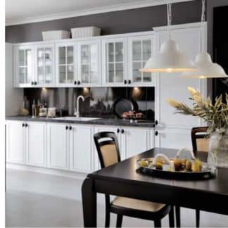 Kuchyně FIORE 300/240 cm, korpus bílá alpská, dvířka bílá supermat