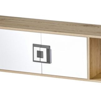 Závěsná police NIKO 12, dub jasný/bílá/popel