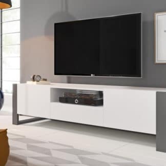 Televizní stolek NUKI, bílá/grafit