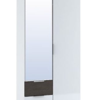 Šatní skříň 2-dveřová TERRA, wenge/bílý lesk