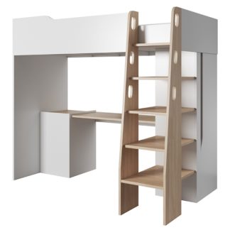 Patrová postel kombi BUBU, dub jantar/bílá