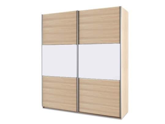 Skříň COLIN 183 cm, dub sonoma/bílý lesk DOPRODEJ