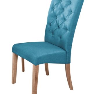 Jídelní čalouněná židle ATHENA, modrá/dub natural