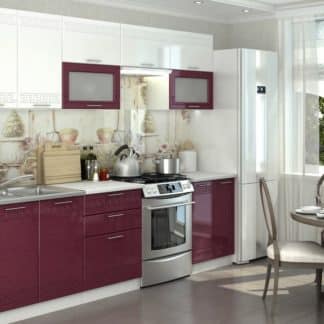 Kuchyně GREECE, 260 bílá/granátový metalic