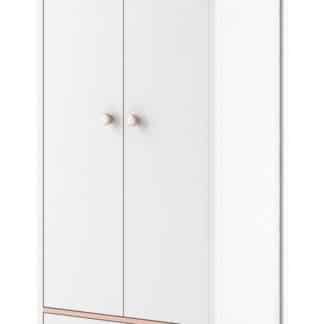 Skříň 2D1S MIA MI-01, bílá/růžová