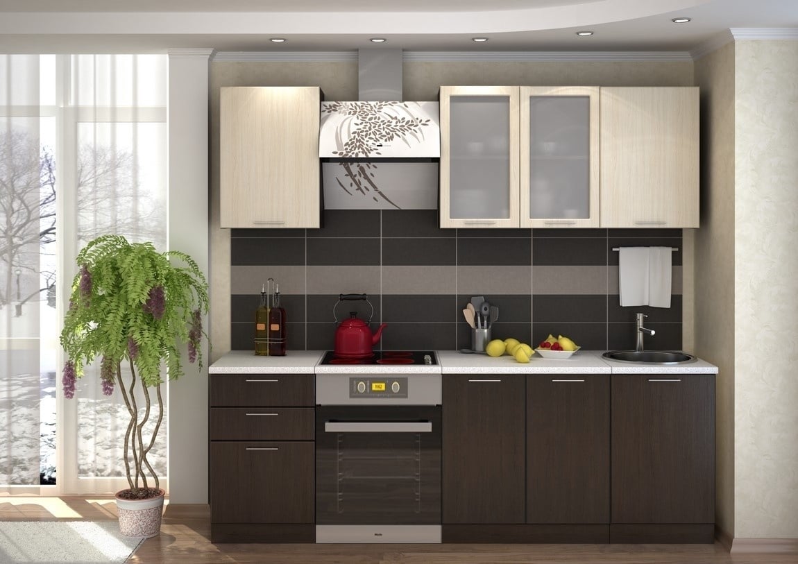 Kuchyně VALERIA 180, wenge/dub bělený